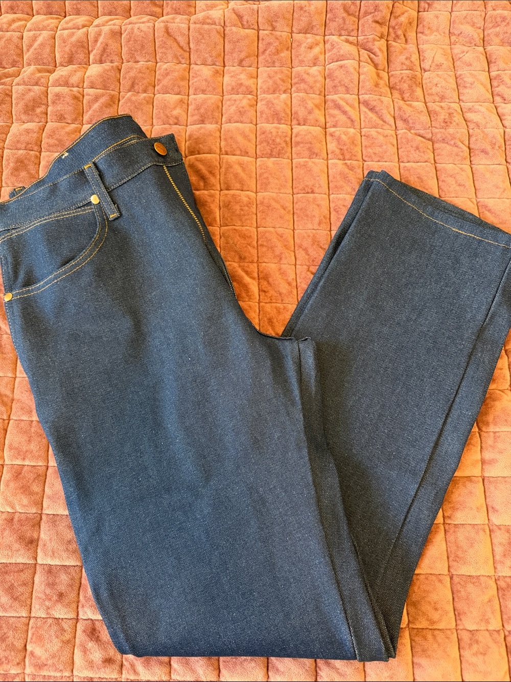 Wrangler Dark Indigo Straight-Leg Jeans with Tan Stitching - Picture 3 of 4